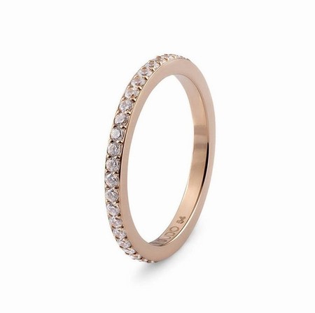 Qudo Rose Gold Ring Eternity - Size 50
